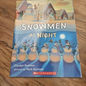 Scholastic Snowmen at Night Book with Blue and Orange Cover